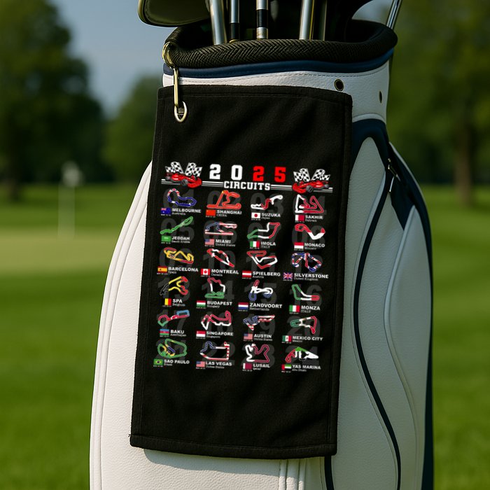 2025 Open Wheel Formula Racing World Circuits Race Tracks Golf Towel
