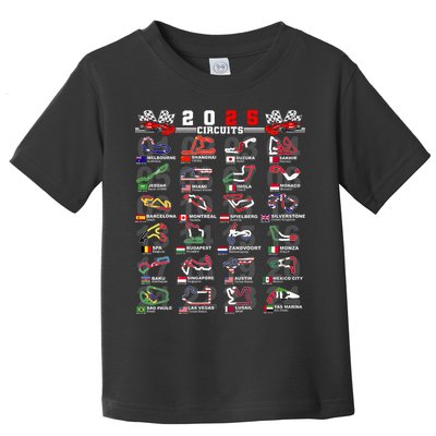 2025 Open Wheel Formula Racing World Circuits Race Tracks Toddler T-Shirt