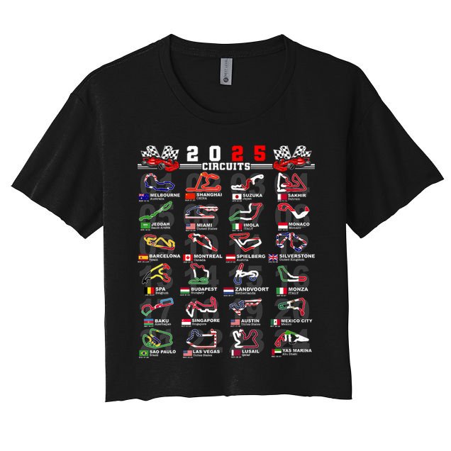 2025 Open Wheel Formula Racing World Circuits Race Tracks Crop Top