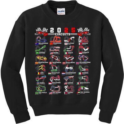 2025 Open Wheel Formula Racing World Circuits Race Tracks Kids Sweatshirt