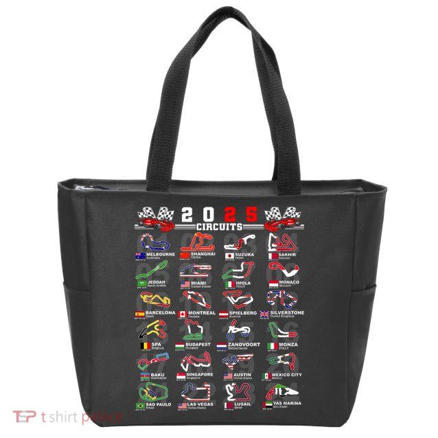 2025 Open Wheel Formula Racing World Circuits Race Tracks Zip Tote Bag