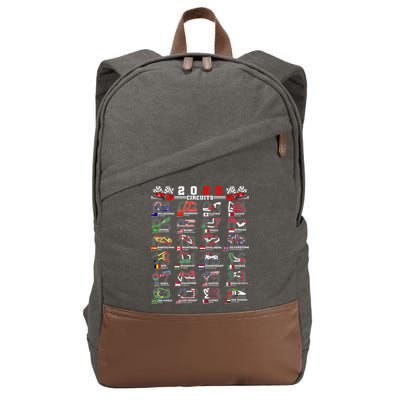 2025 Open Wheel Formula Racing World Circuits Race Tracks Cotton Canvas Backpack