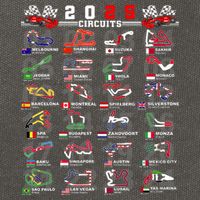 2025 Open Wheel Formula Racing World Circuits Race Tracks Cotton Canvas Backpack