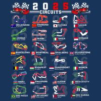 2025 Open Wheel Formula Racing World Circuits Race Tracks Infant Baby Jersey Bodysuit