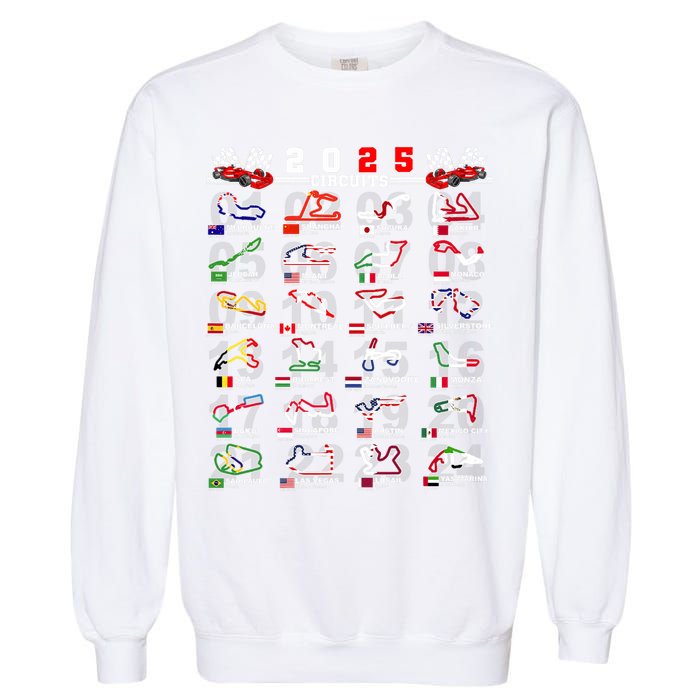 2025 Open Wheel Formula Racing World Circuits Race Tracks Garment-Dyed Sweatshirt