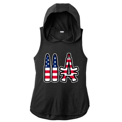 2A Patriotic Ladies PosiCharge Tri-Blend Wicking Draft Hoodie Tank