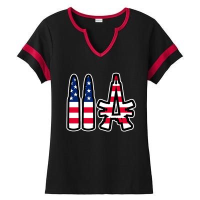 2A Patriotic Ladies Halftime Notch Neck Tee