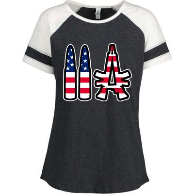 2A Patriotic Enza Ladies Jersey Colorblock Tee