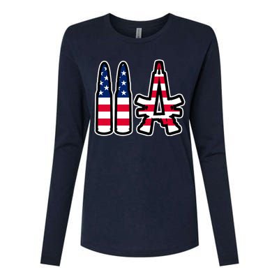 2A Patriotic Womens Cotton Relaxed Long Sleeve T-Shirt