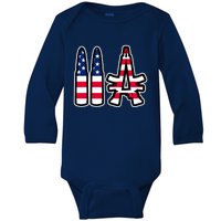 2A Patriotic Baby Long Sleeve Bodysuit