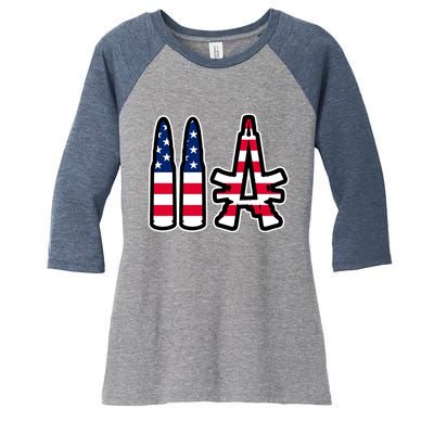 2A Patriotic Women's Tri-Blend 3/4-Sleeve Raglan Shirt