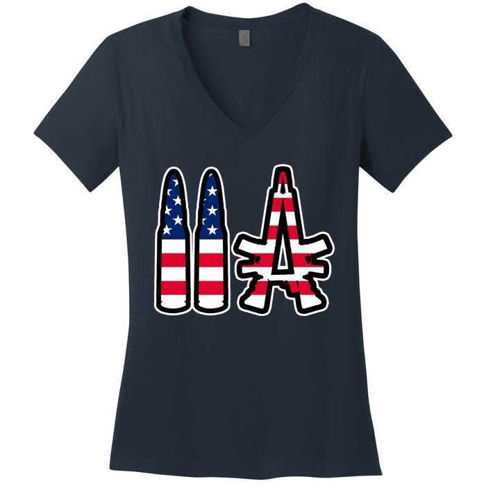 2A Patriotic Women's V-Neck T-Shirt