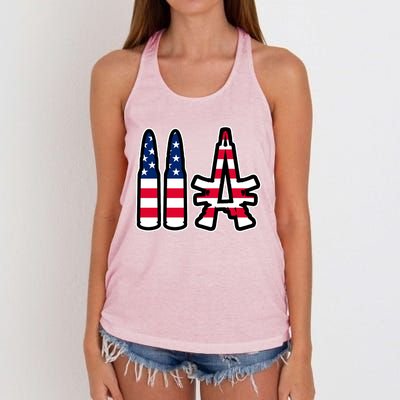 2A Patriotic Women's Knotted Racerback Tank