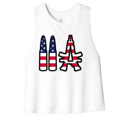 2A Patriotic Women's Racerback Cropped Tank