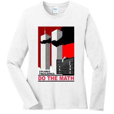 2 Planes 3 Buildings Do The Math Ladies Long Sleeve Shirt