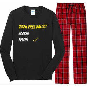 2024 Pres Ballot Hooker Felon Long Sleeve Pajama Set