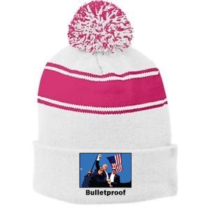 2024 Presidential Candidate 45 Stripe Pom Pom Beanie