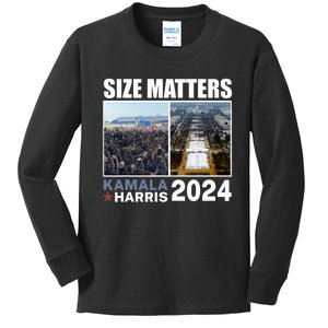 2024 President Campaign Crowd Size Kamala V Trump Kids Long Sleeve Shirt