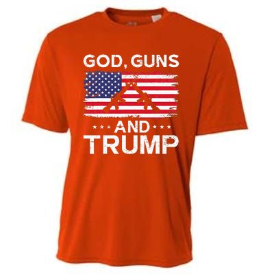 2024 President Donald Trump God Guns And Trump Cooling Performance Crew T-Shirt