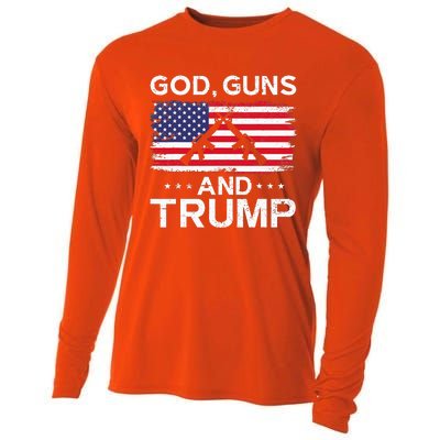 2024 President Donald Trump God Guns And Trump Cooling Performance Long Sleeve Crew