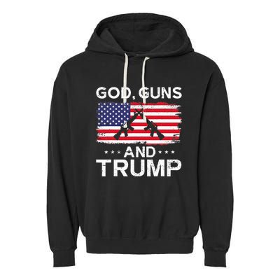 2024 President Donald Trump God Guns And Trump Garment-Dyed Fleece Hoodie