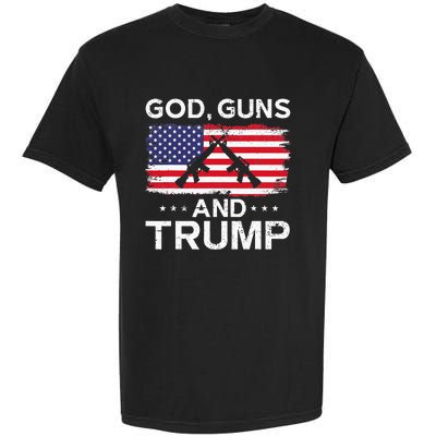 2024 President Donald Trump God Guns And Trump Garment-Dyed Heavyweight T-Shirt