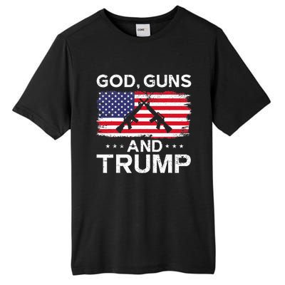 2024 President Donald Trump God Guns And Trump Tall Fusion ChromaSoft Performance T-Shirt