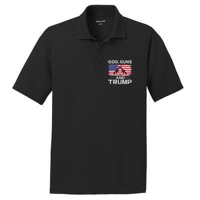 2024 President Donald Trump God Guns And Trump PosiCharge RacerMesh Polo