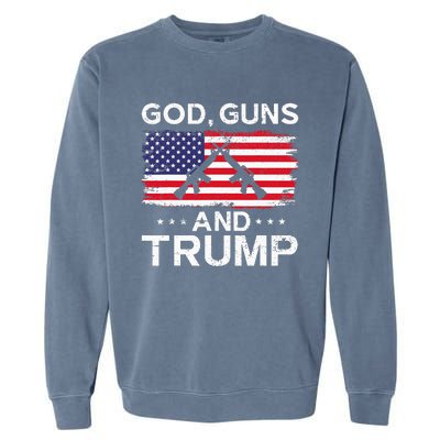 2024 President Donald Trump God Guns And Trump Garment-Dyed Sweatshirt