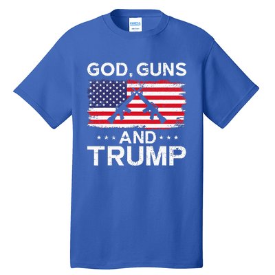 2024 President Donald Trump God Guns And Trump Tall T-Shirt