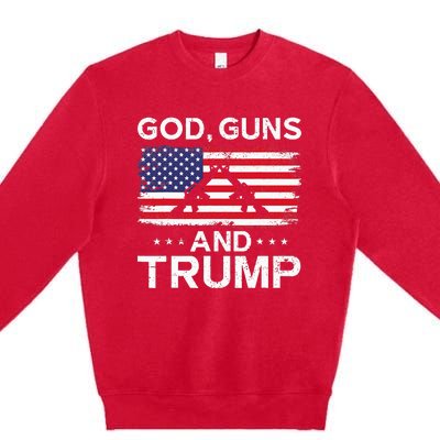 2024 President Donald Trump God Guns And Trump Premium Crewneck Sweatshirt