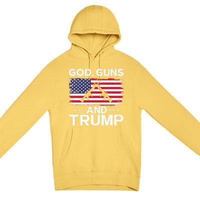 2024 President Donald Trump God Guns And Trump Long Sleeve Premium Pullover Hoodie