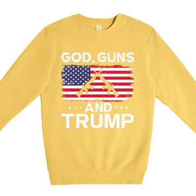 2024 President Donald Trump God Guns And Trump Long Sleeve Premium Crewneck Sweatshirt