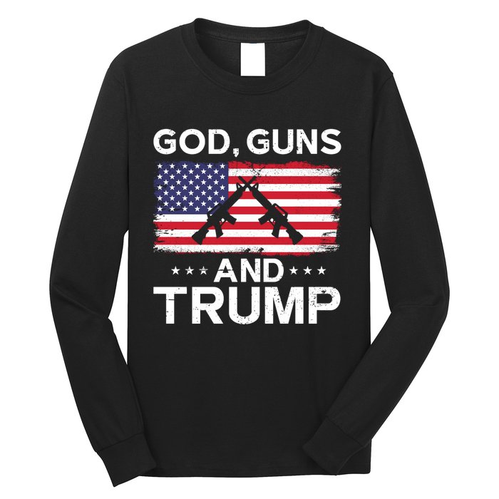 2024 President Donald Trump God Guns And Trump Long Sleeve Long Sleeve Shirt