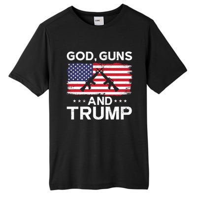 2024 President Donald Trump God Guns And Trump Long Sleeve Tall Fusion ChromaSoft Performance T-Shirt