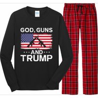 2024 President Donald Trump God Guns And Trump Long Sleeve Long Sleeve Pajama Set