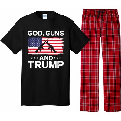 2024 President Donald Trump God Guns And Trump Long Sleeve Pajama Set