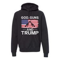 2024 President Donald Trump God Guns And Trump Long Sleeve Premium Hoodie