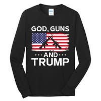 2024 President Donald Trump God Guns And Trump Long Sleeve Tall Long Sleeve T-Shirt