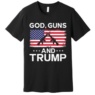 2024 President Donald Trump God Guns And Trump Long Sleeve Premium T-Shirt