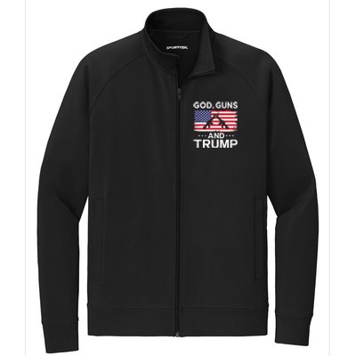 2024 President Donald Trump God Guns And Trump Long Sleeve Stretch Full-Zip Cadet Jacket