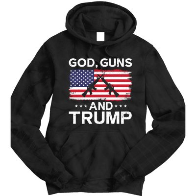 2024 President Donald Trump God Guns And Trump Long Sleeve Tie Dye Hoodie