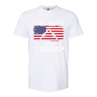 2024 President Donald Trump God Guns And Trump Long Sleeve Softstyle CVC T-Shirt