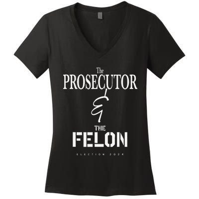 2024 President Election Kamala Harris Prosecutor Maga Women's V-Neck T-Shirt