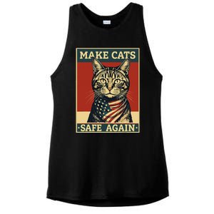 2024 Presidential Election Make Cats Safe Again Ladies PosiCharge Tri-Blend Wicking Tank