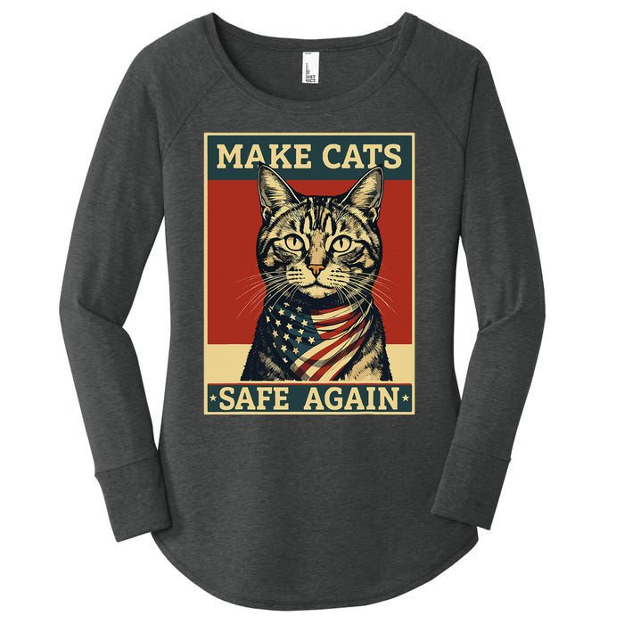 2024 Presidential Election Make Cats Safe Again Women's Perfect Tri Tunic Long Sleeve Shirt