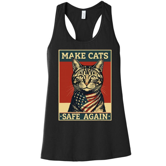 2024 Presidential Election Make Cats Safe Again Women's Racerback Tank