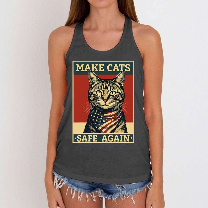 2024 Presidential Election Make Cats Safe Again Women's Knotted Racerback Tank