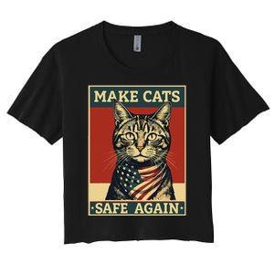 2024 Presidential Election Make Cats Safe Again Women's Crop Top Tee