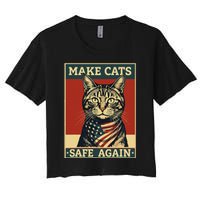 2024 Presidential Election Make Cats Safe Again Women's Crop Top Tee